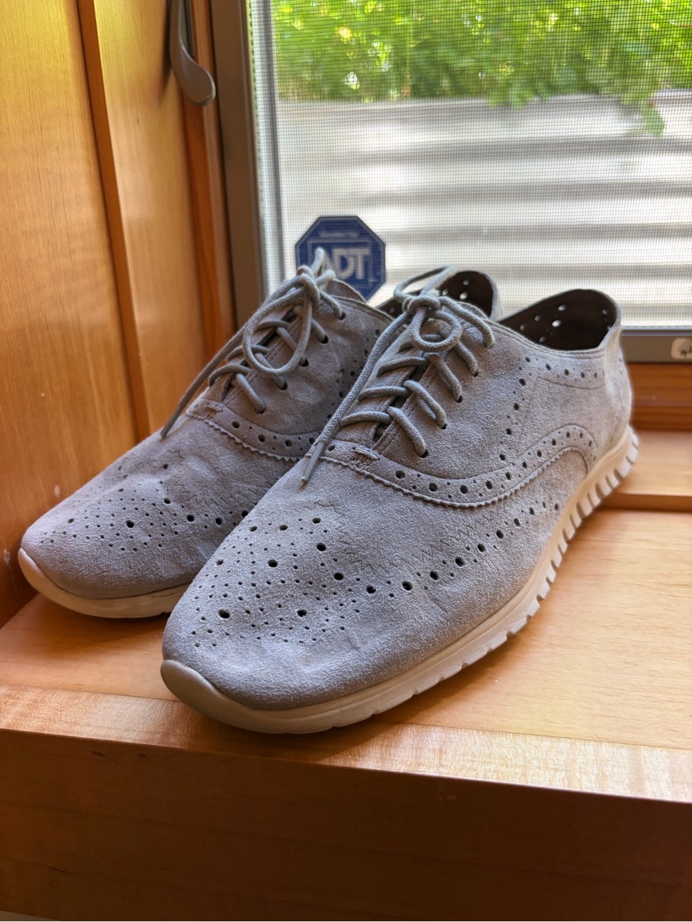Cole Haan Light Gray Suede Wingtip Oxfords